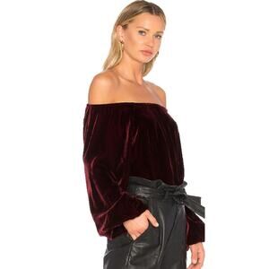 Mes Demoiselles Gianni Black Velvet Off Shoulder Blouson Top 38 4/6 S M
